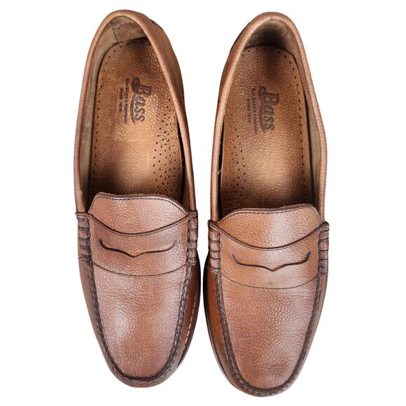 Bass Weejun Penny Loafers Larson Seahorse Men’s SZ 10 D Brown Arch Support EUC - Picture 3 of 16